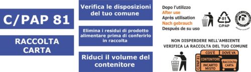 Vaschette in cartoncino+pet indicazioni di raccolta compac